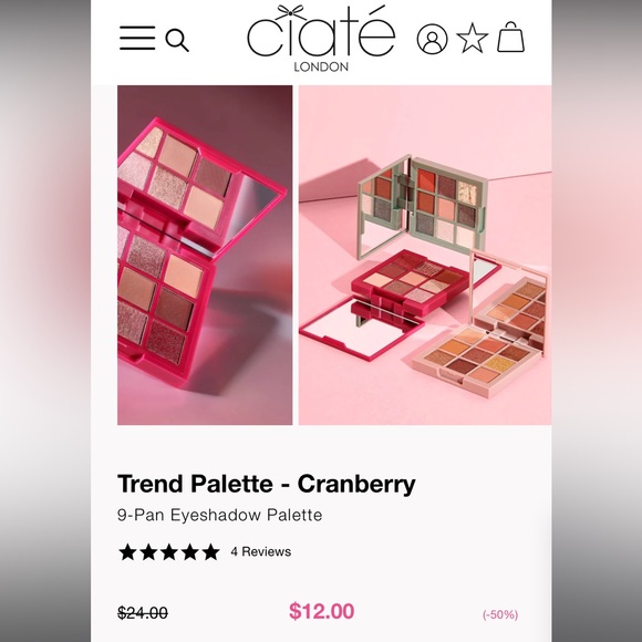 NEW Ciate London Cranberry Eyeshadow Palette - Picture 4 of 9